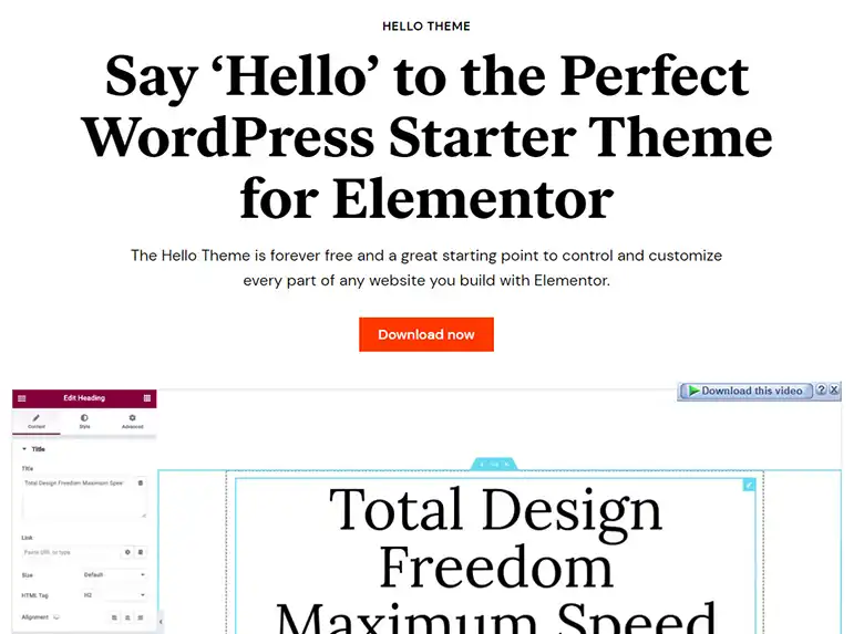 Tema Hello Elementor para WordPress