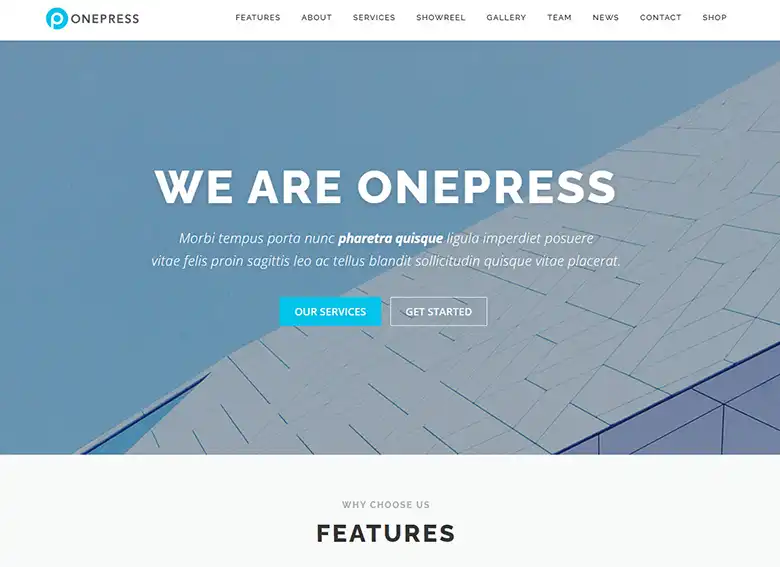 Tema OnePress para WordPress